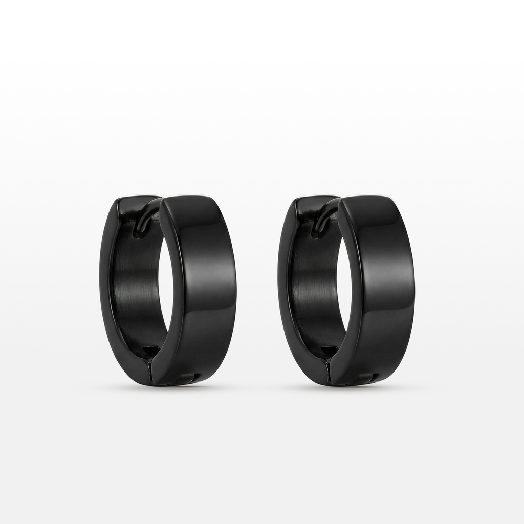 Brinco Basic Escovado Argola Redondo Black