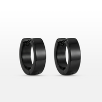 Brinco Basic Escovado Argola Redondo Black