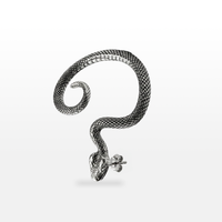 BRINCO DARK EAR CUFF UNITÁRIO SERPENTE AÇO COM DETALHE BLACK