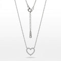 COLAR LOVE CORRENTE CADEADA 2MM CORAÇÃO VAZADO COM ZIRCÔNIAS