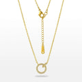 COLAR GLOW CORRENTE CADEADA 1,5MM PENDENTE REDONDO VAZADO COM CRISTAIS