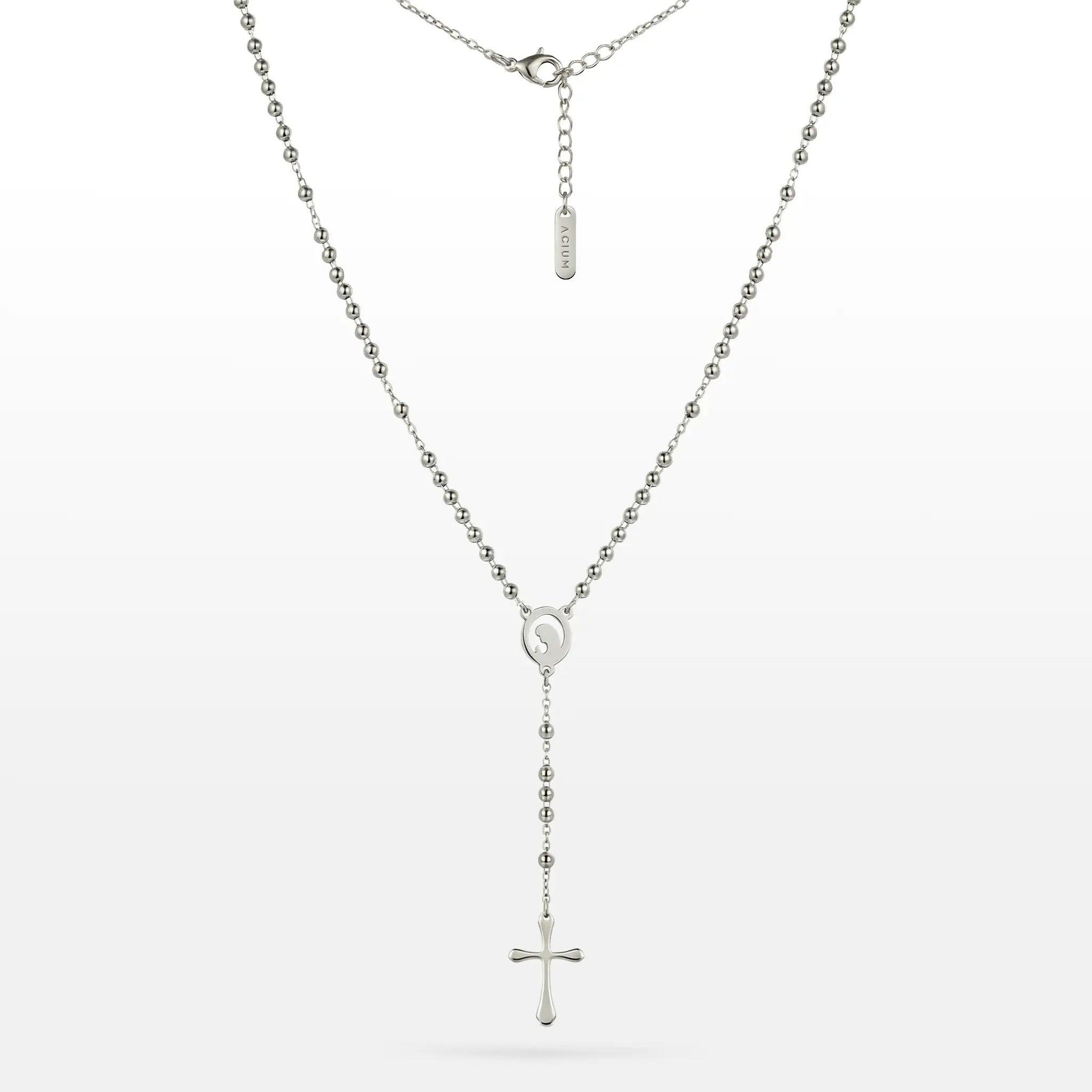 TERÇO FAITH BOLINHA PINGENTE "NOSSA SENHORA E CRUZ