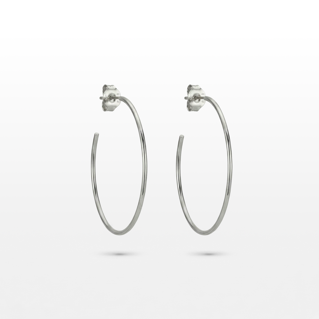 BRINCO ARGOLA OVAL EM AÇO POLIDO