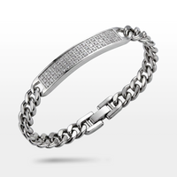 PULSEIRA GRUMET COM PLACA DE ZIRCÔNIAS 6MM
