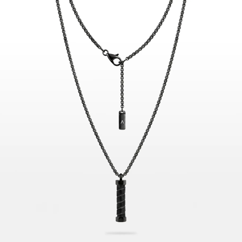 COLAR PRIME VENEZIANA PENDENTE CILÍNDRICO NÚCLEO EM CAUCCIU ESPIRAL LIMITED EDITION