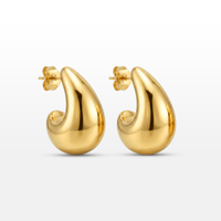 Brinco Casual Gota com Revestimento de Ouro
