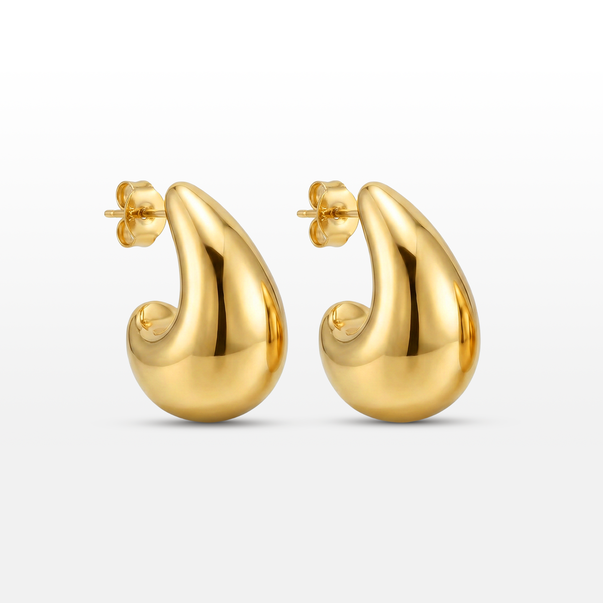 Brinco Casual Gota com Revestimento de Ouro