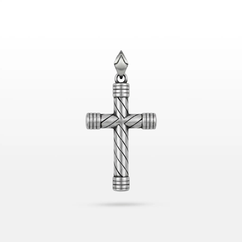 PINGENTE DARK CRUZ HASTE ESPIRAL TEXTURIZADA