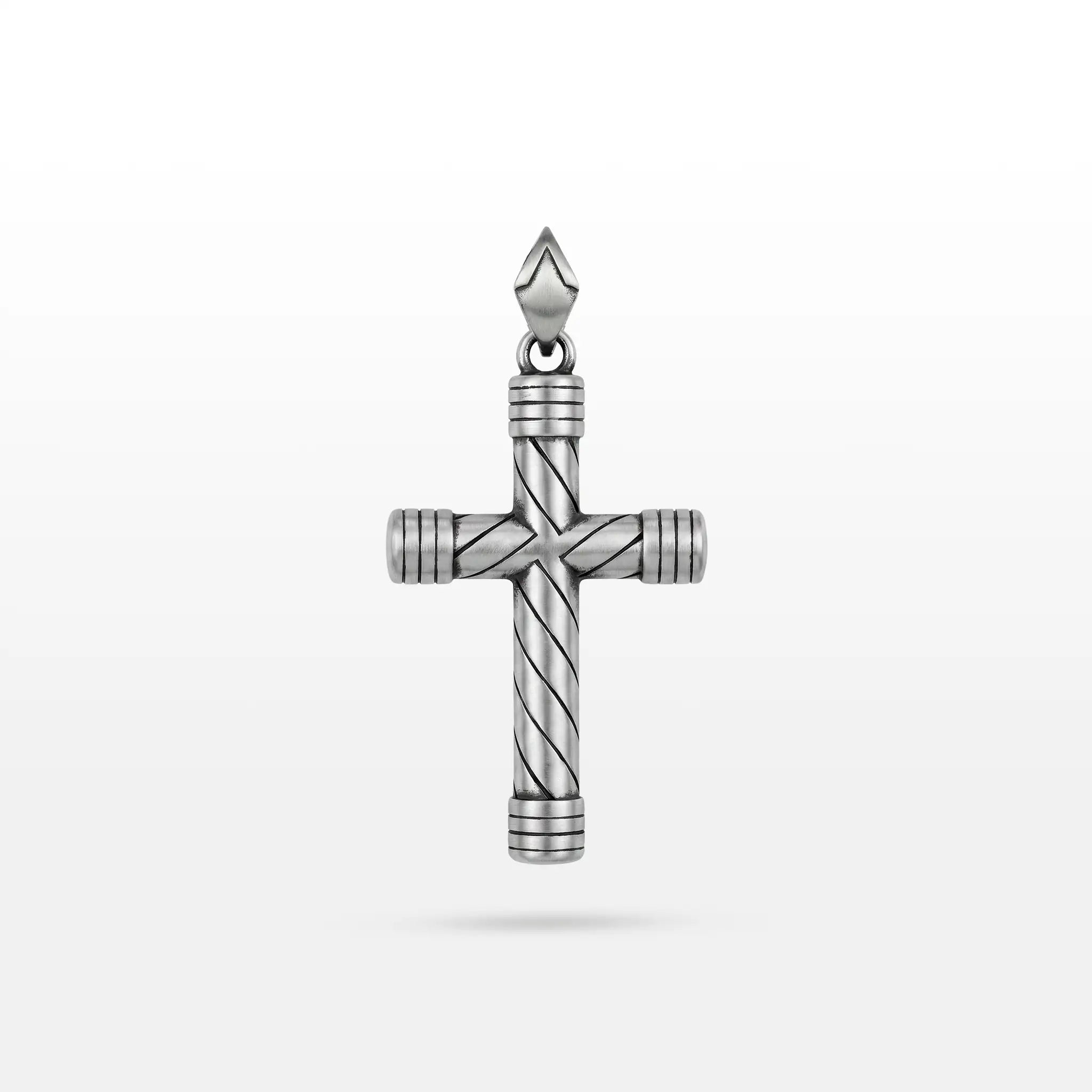 PINGENTE DARK CRUZ HASTE ESPIRAL TEXTURIZADA