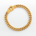 PULSEIRA EM AÇO COM BANHO DE OURO ELO GRUMET FECHO ALGEMA