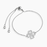 PULSEIRA EM AÇO BRACCIALINI PENDENTE TREVO COM MICROS ZIRCÔNIAS 18CM