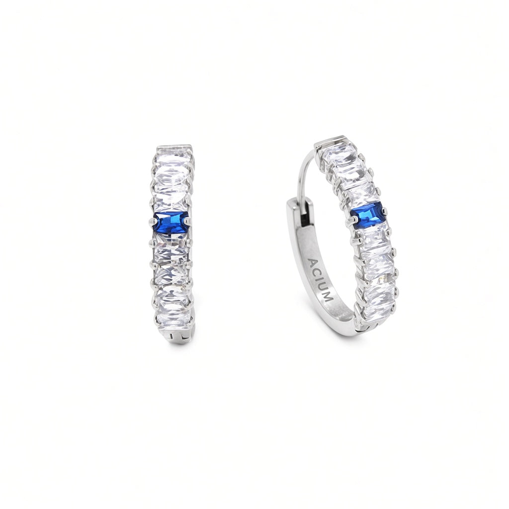 BRINCO EM AÇO GLOW ARGOLINHA COM ZIRCÔNIAS