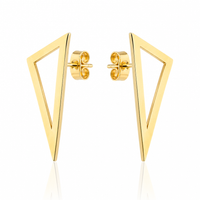 BRINCO EM AÇO COM BANHO DE OURO GEOMETRIC DESIGN TRIANGULAR