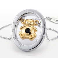 COLAR BASIC CADEADA 1,5MM MEDALHA VAZADA URSO DOURADO ZIRCÔNIA BLACK