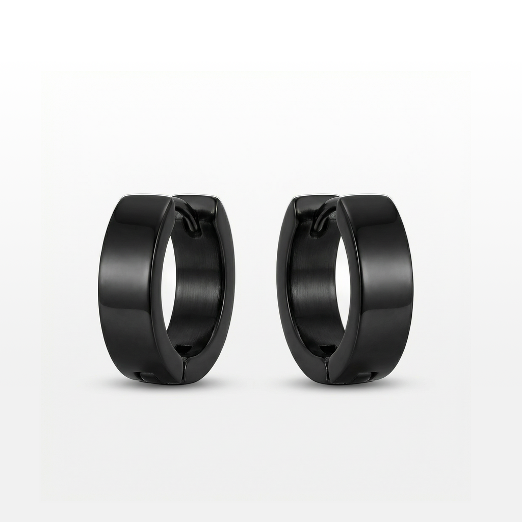 Brinco Basic Escovado Argola Redondo Black