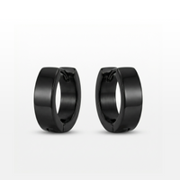 Brinco Basic Escovado Argola Redondo Black