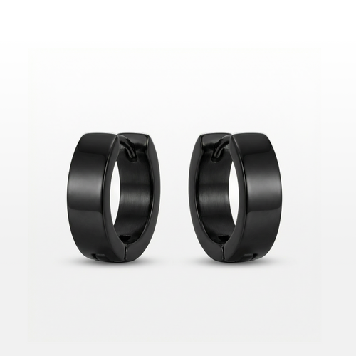 Brinco Basic Escovado Argola Redondo Black