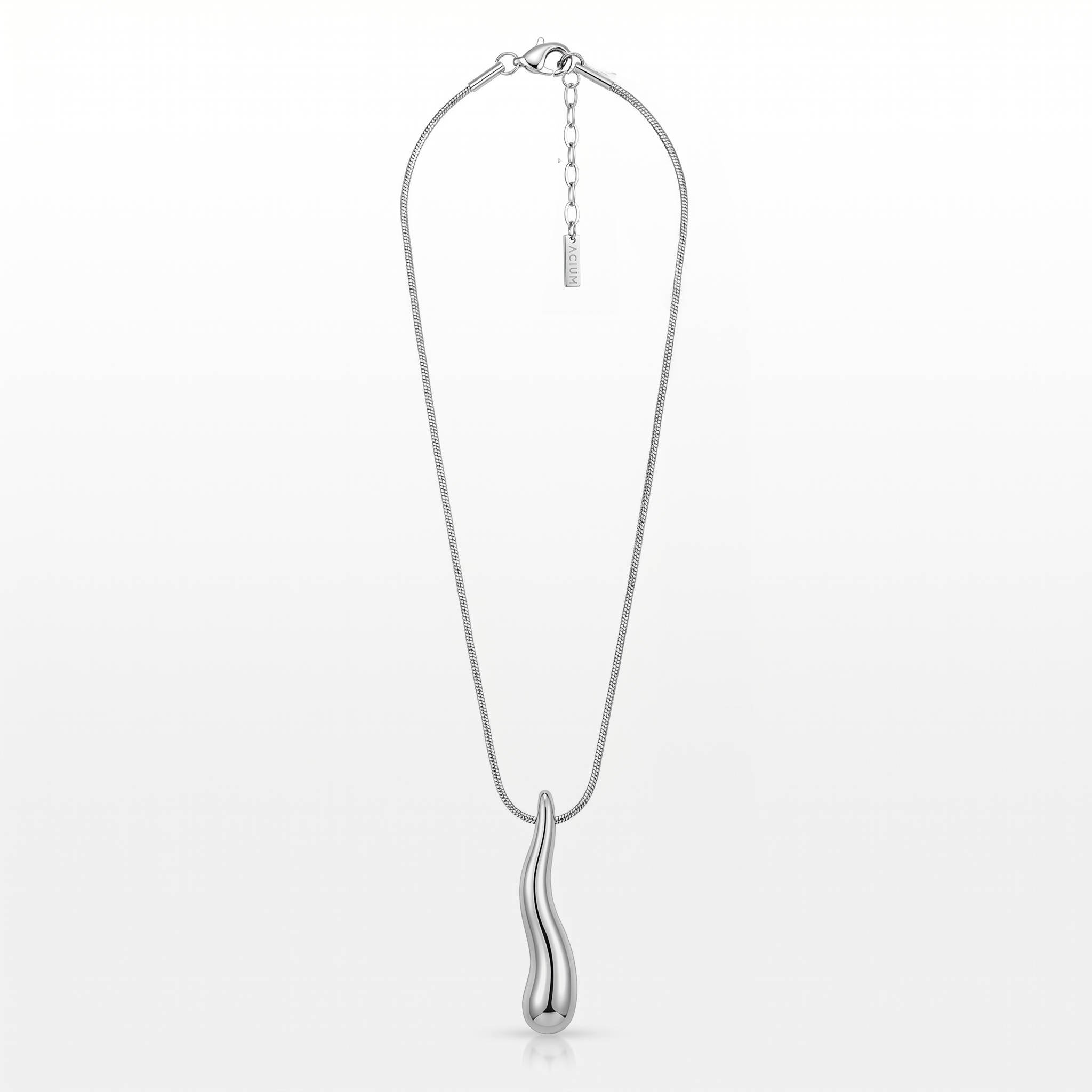 COLAR MINIMALIST CORRENTE 45CM RABO DE RATO 1MM PINGENTE GOTA ORGANICA