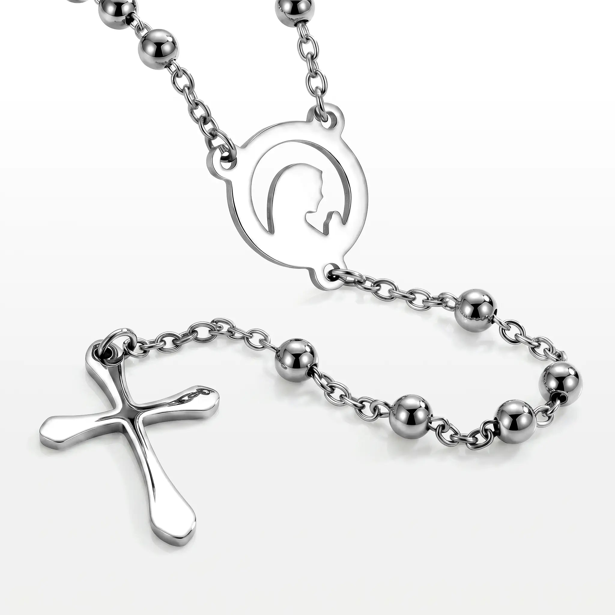 TERÇO FAITH BOLINHA PINGENTE "NOSSA SENHORA E CRUZ