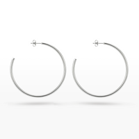 BRINCO ARGOLA OVAL EM AÇO POLIDO