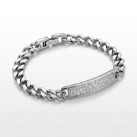 PULSEIRA GRUMET COM PLACA DE ZIRCÔNIAS 6MM