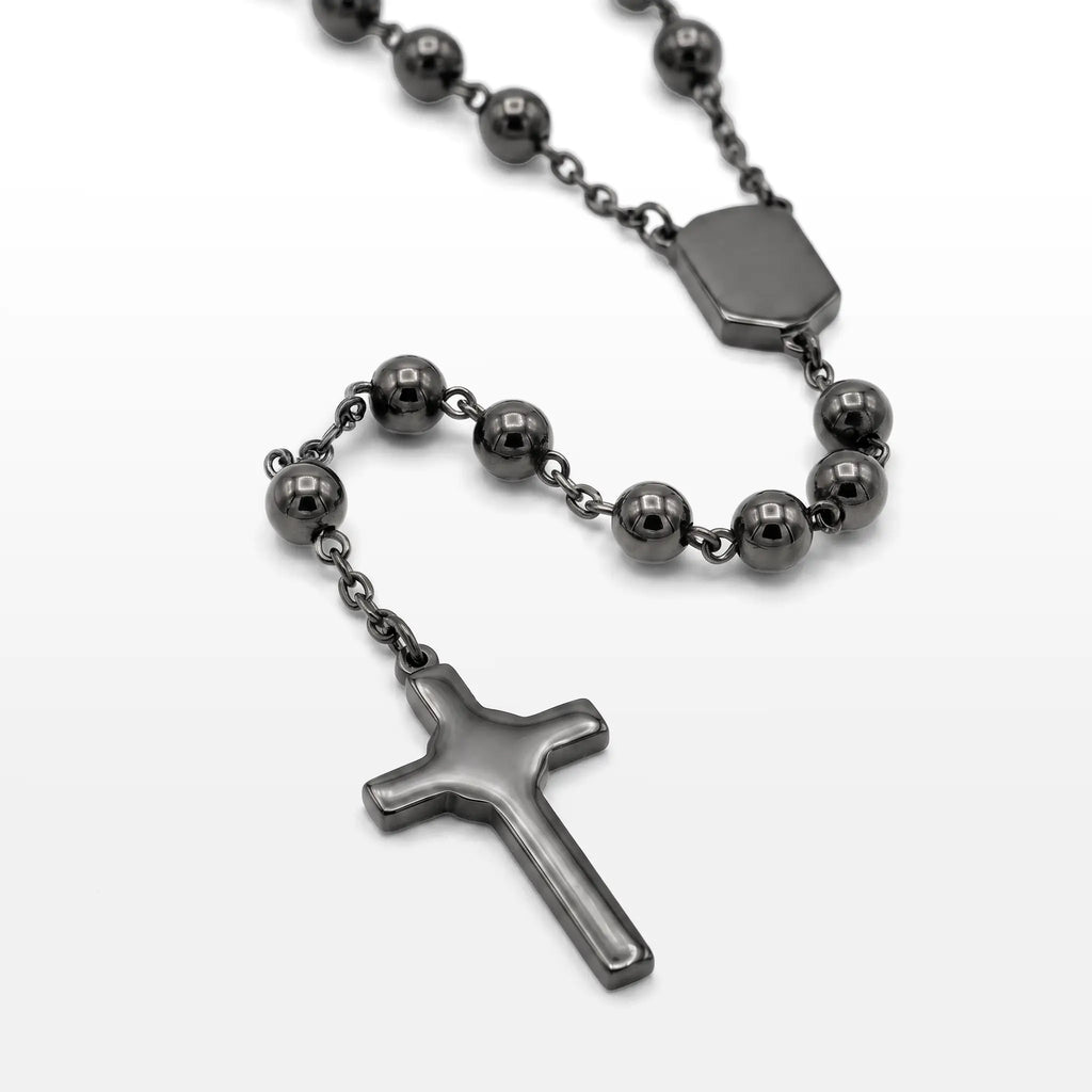 TERÇO FAITH BOLINHA PLACA PERSONALIZÁVEL E CRUZ