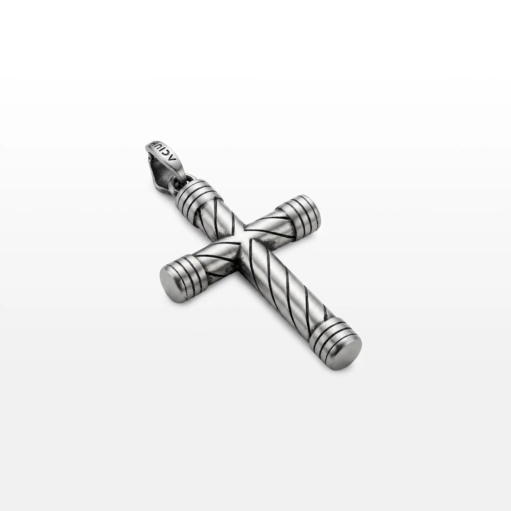PINGENTE DARK CRUZ HASTE ESPIRAL TEXTURIZADA