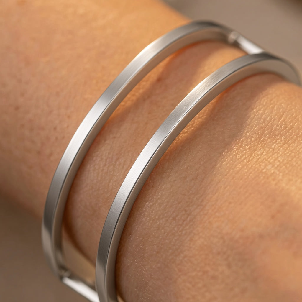 BRACELETE EM AÇO PRIME FIO DUPLO LISO