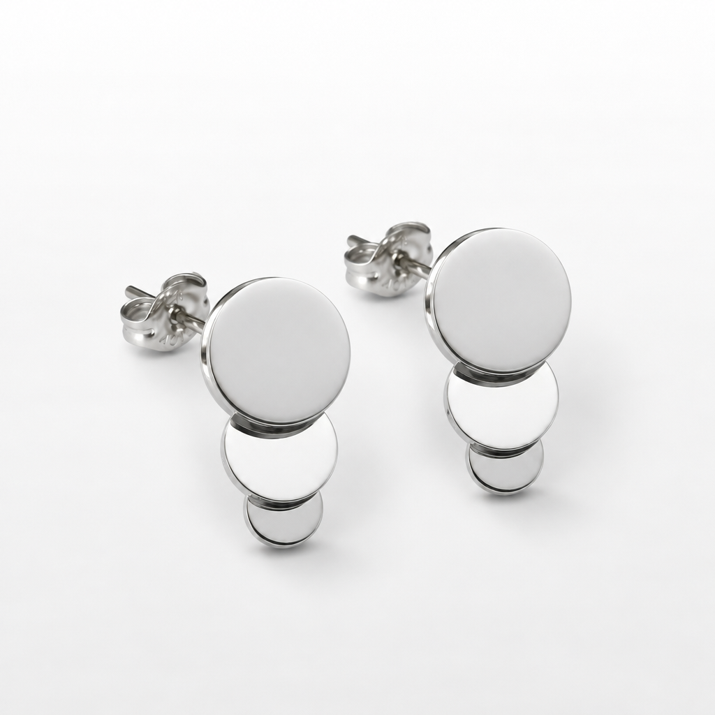 BRINCO EM AÇO GEOMETRIC CÍRCULOS EM CASCATA