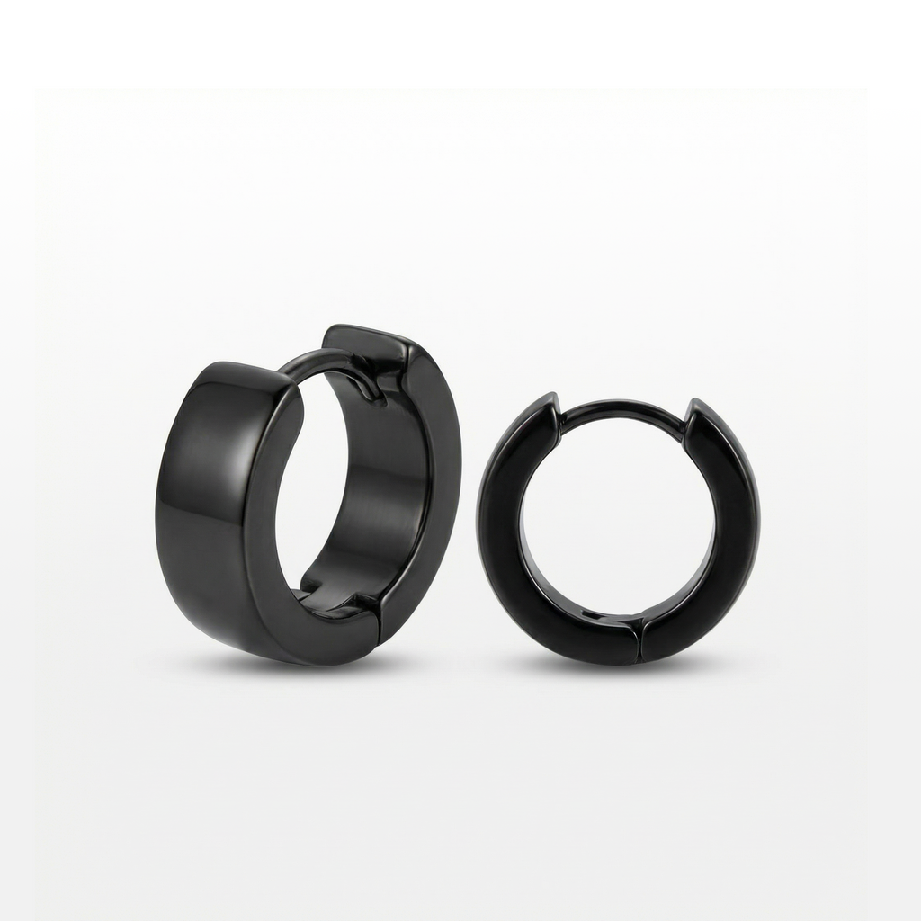 Brinco Basic Escovado Argola Redondo Black