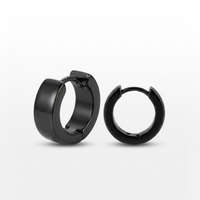 Brinco Basic Escovado Argola Redondo Black