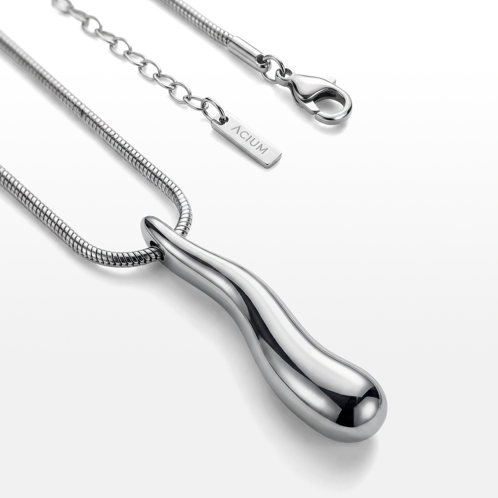 COLAR MINIMALIST CORRENTE 45CM RABO DE RATO 1MM PINGENTE GOTA ORGANICA