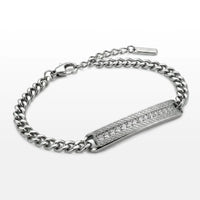 PULSEIRA MAN STYLE CADEADA PLACA COM ZIRCÔNIAS LIMITED EDITION
