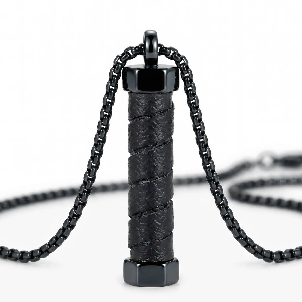 COLAR PRIME VENEZIANA PENDENTE CILÍNDRICO NÚCLEO EM CAUCCIU ESPIRAL LIMITED EDITION