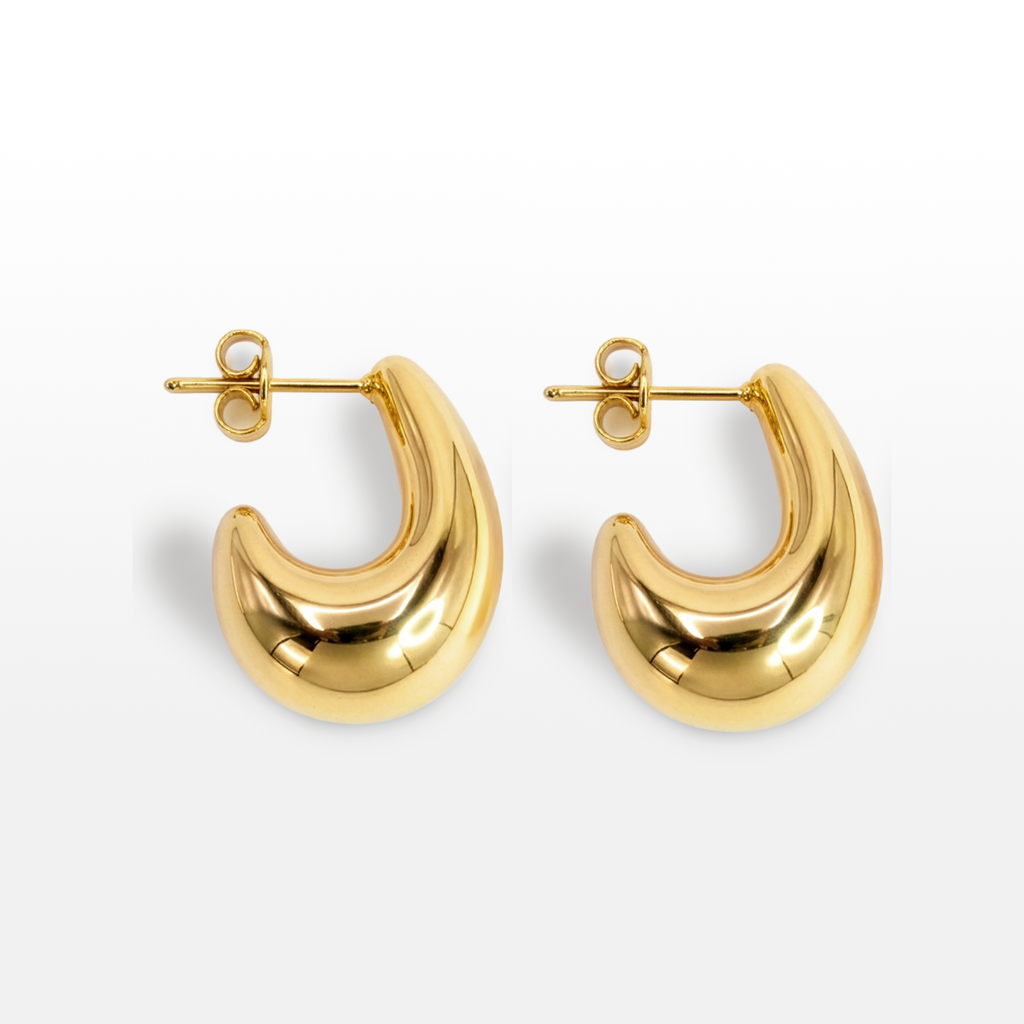 Brinco Casual Gota com Revestimento de Ouro
