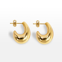 Brinco Casual Gota com Revestimento de Ouro
