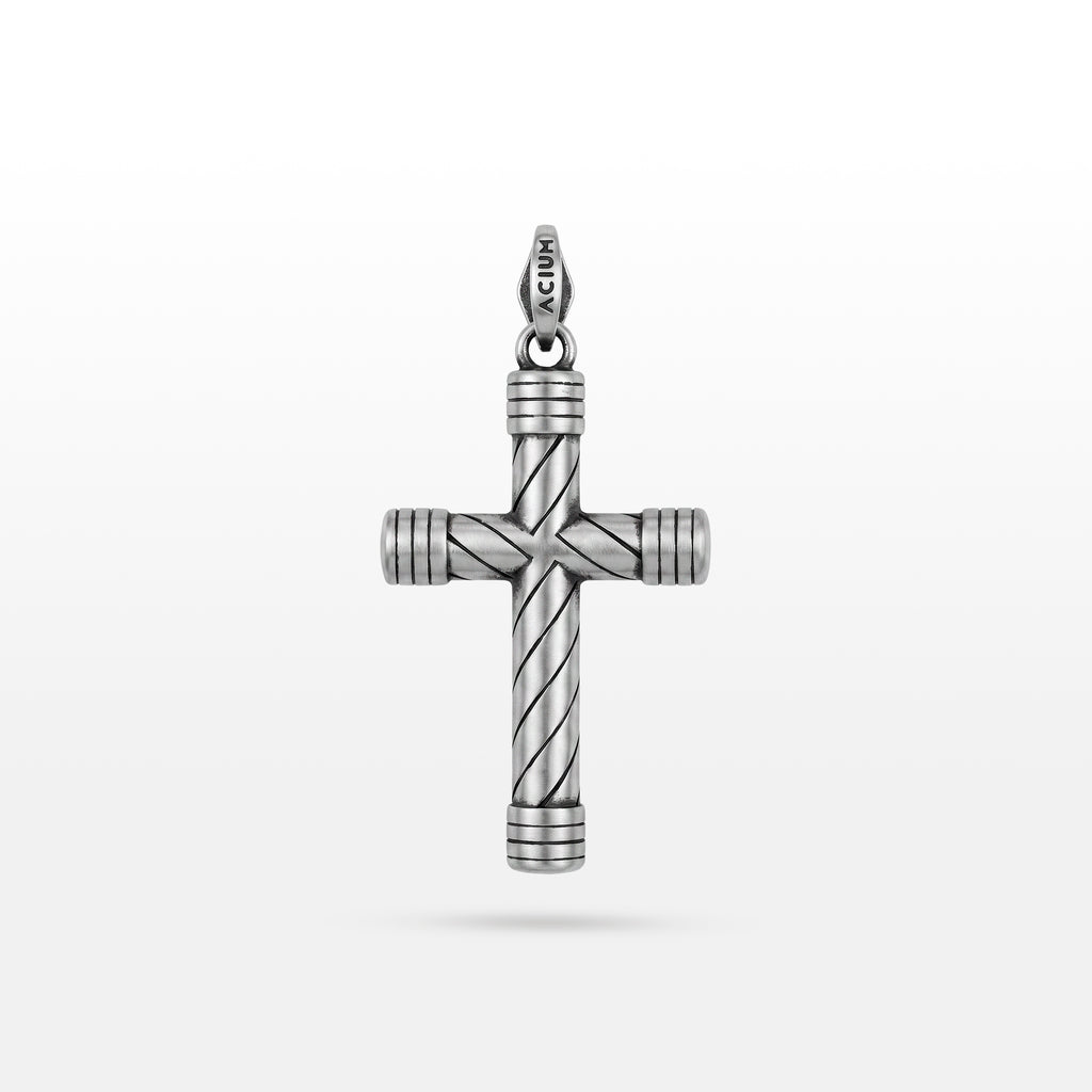 PINGENTE DARK CRUZ HASTE ESPIRAL TEXTURIZADA