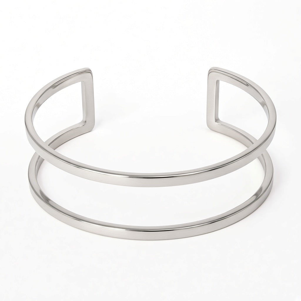 BRACELETE EM AÇO PRIME FIO DUPLO LISO