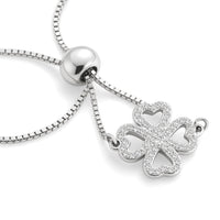 PULSEIRA EM AÇO BRACCIALINI PENDENTE TREVO COM MICROS ZIRCÔNIAS 18CM