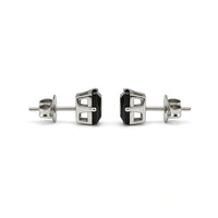 BRINCO QUADRADO ZIRCÔNIA PRETA 4MM