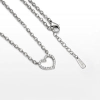 COLAR LOVE CORRENTE CADEADA 2MM CORAÇÃO VAZADO COM ZIRCÔNIAS