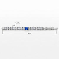 PULSEIRA RIVIERA AÇO COM ZIRCÔNIAS BRANCA E UMA AZUL