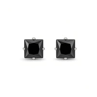 BRINCO QUADRADO ZIRCÔNIA PRETA 4MM