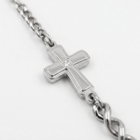 COLAR FAITH -AÇO- CORRENTE GRUMET 60CM PINGENTE "PAI ETERNO" E CRUZ FECHO LAGOSTA PREMIUM (Cópia)