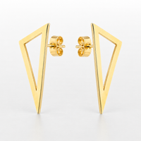 BRINCO EM AÇO COM BANHO DE OURO GEOMETRIC DESIGN TRIANGULAR