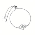 PULSEIRA EM AÇO BRACCIALINI PENDENTE OLHO GREGO COM MICROS ZIRCÔNIAS 18CM