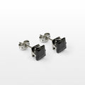 BRINCO QUADRADO ZIRCÔNIA PRETA 4MM