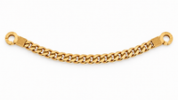 PULSEIRA EM AÇO COM BANHO DE OURO ELO GRUMET FECHO ALGEMA