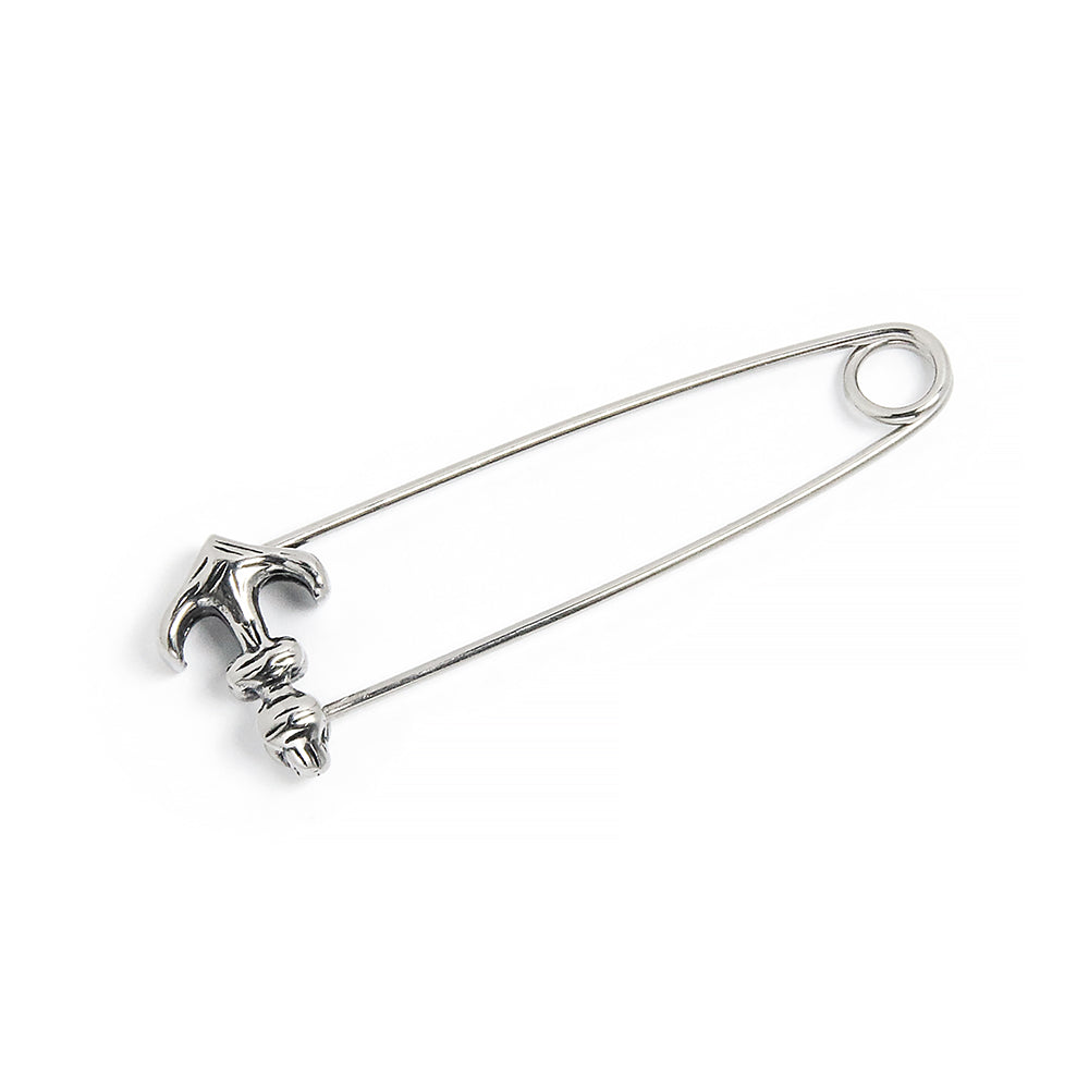 ALFINETE ÂNCORA AÇO COM DETALHE BLACK