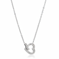 COLAR GLOW CORRENTE CADEADA 1,5MM PENDENTE CORAÇÃO VAZADO COM CRISTAIS
